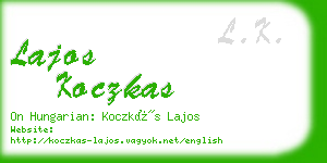 lajos koczkas business card